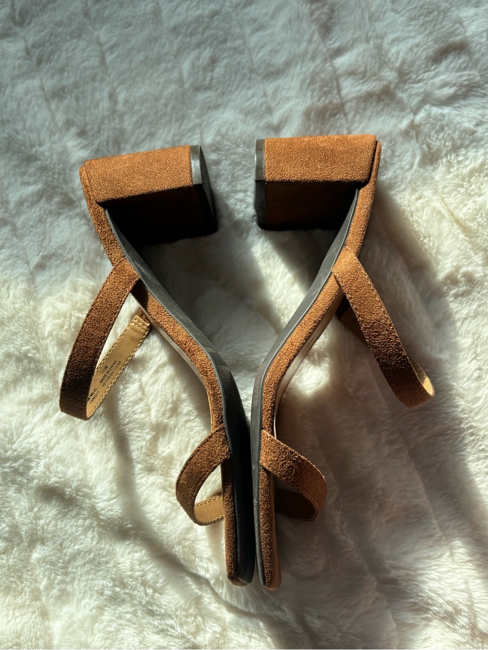 Banana Republic Brown Suede Double-Strap Block Heel Sandals - Picture 9 of 10